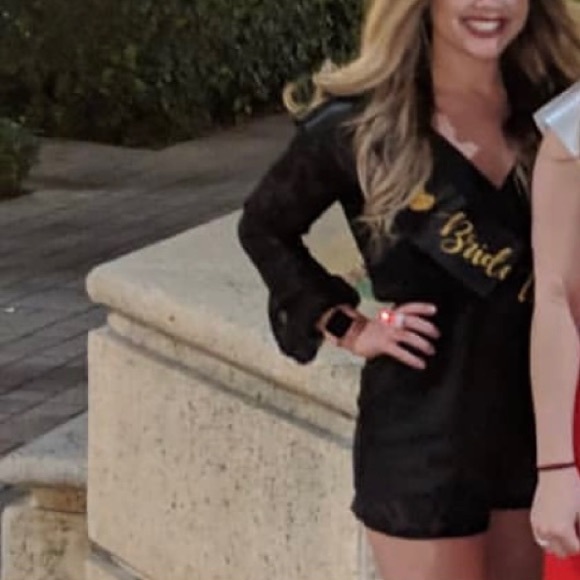 Francesca’s Black Lace Romper - Picture 2 of 9